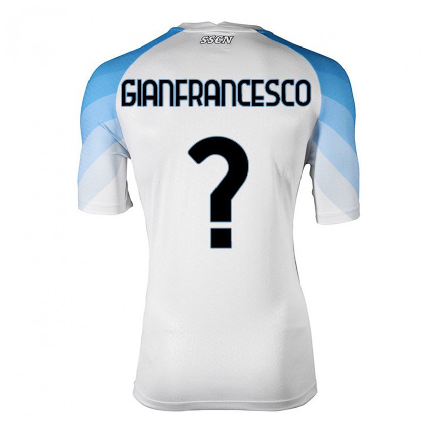 Kandiny Lapset Sergio Gianfrancesco #0 Valkoinen Taivas Sininen Vieraspaita 2022/23 Lyhythihainen Paita T-paita