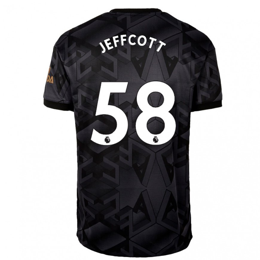 Kandiny Lapset Henry Jeffcott #58 Musta Harmaa Vieraspaita 2022/23 Lyhythihainen Paita T-paita