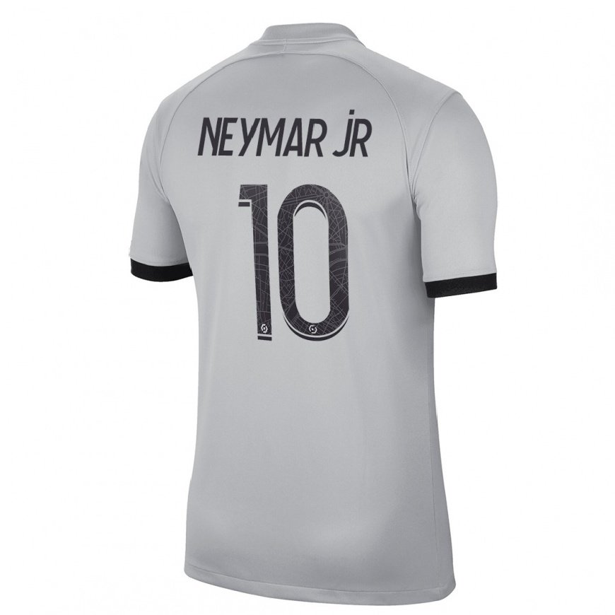 Kandiny Lapset Neymar #10 Harmaa Vieraspaita 2022/23 Lyhythihainen Paita T-paita