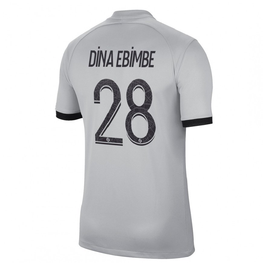 Kandiny Lapset Eric Junior Dina Ebimbe #28 Harmaa Vieraspaita 2022/23 Lyhythihainen Paita T-paita