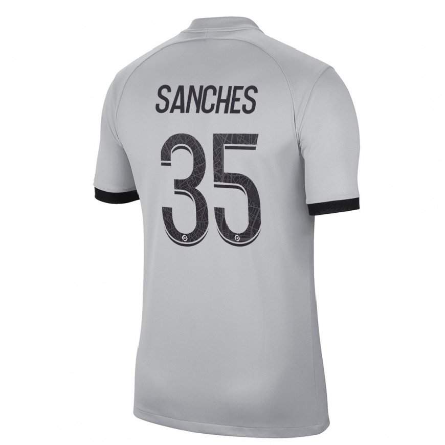 Kandiny Lapset Renato Sanches #35 Harmaa Vieraspaita 2022/23 Lyhythihainen Paita T-paita