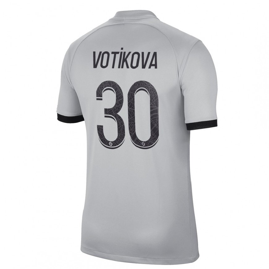Kandiny Lapset Barbora Votikova #30 Harmaa Vieraspaita 2022/23 Lyhythihainen Paita T-paita