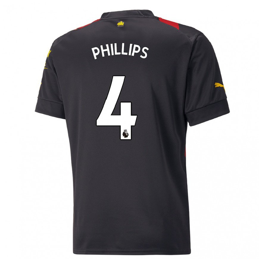 Kandiny Lapset Kalvin Phillips #4 Musta Punainen Vieraspaita 2022/23 Lyhythihainen Paita T-paita