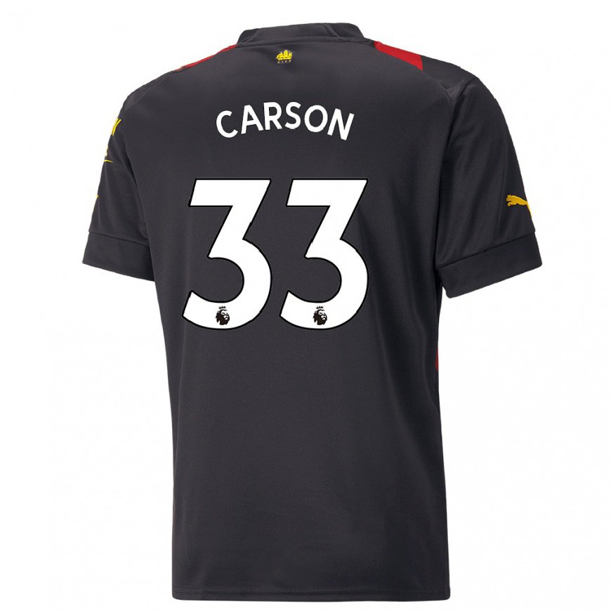 Kandiny Lapset Scott Carson #33 Musta Punainen Vieraspaita 2022/23 Lyhythihainen Paita T-paita