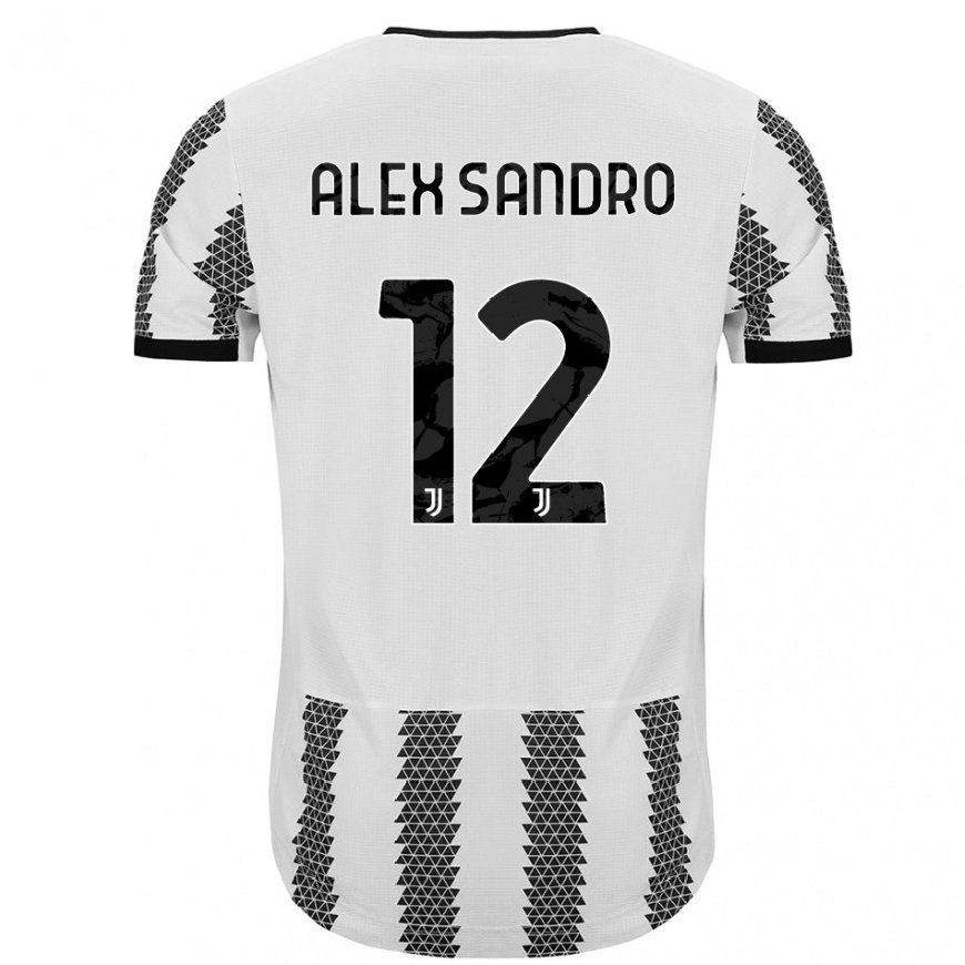 Kandiny Miesten Alex Sandro #12 Valkoinen Musta Kotipaita 2022/23 Lyhythihainen Paita T-paita