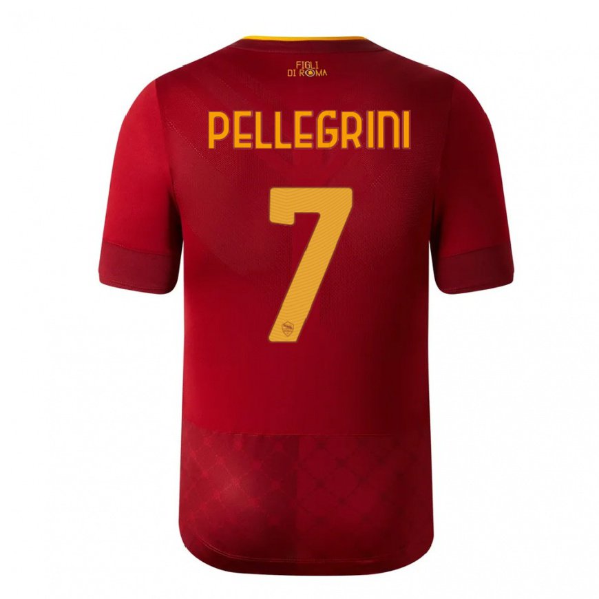 Kandiny Miesten Lorenzo Pellegrini #7 Ruskea Punainen Kotipaita 2022/23 Lyhythihainen Paita T-paita