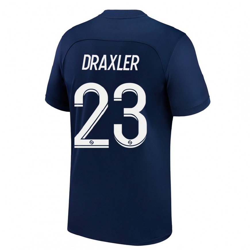 Kandiny Miesten Julian Draxler #23 Tumma Sininen Punainen Kotipaita 2022/23 Lyhythihainen Paita T-paita