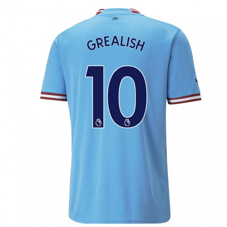 Kandiny Miesten Jack Grealish #10 Sininen Punainen Kotipaita 2022/23 Lyhythihainen Paita T-paita
