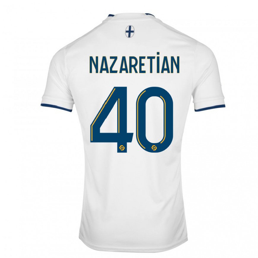 Kandiny Miesten Manuel Nazaretian #40 Valkoinen Safiiri Kotipaita 2022/23 Lyhythihainen Paita T-paita