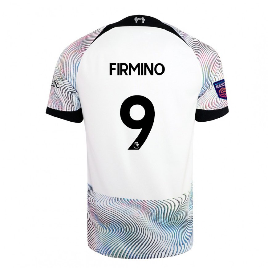 Kandiny Miesten Roberto Firmino #9 Valkoinen Värikäs Vieraspaita 2022/23 Lyhythihainen Paita T-paita