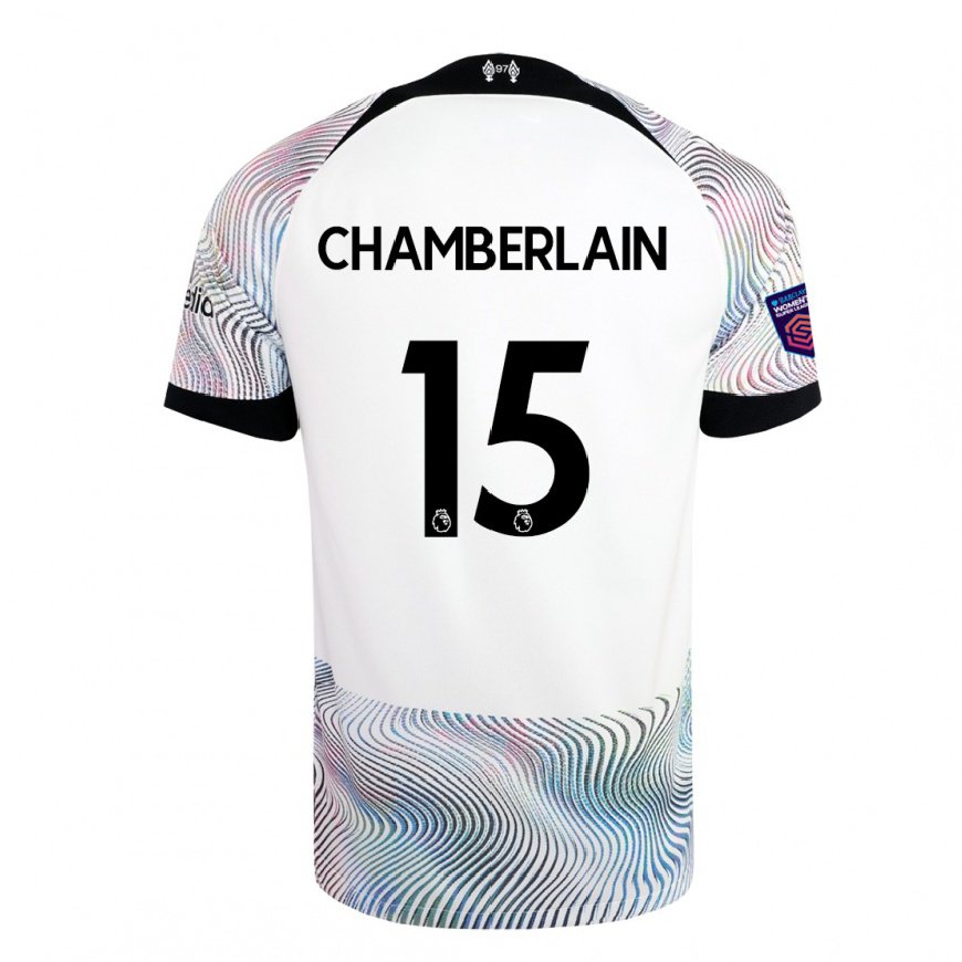 Kandiny Miesten Alex Oxlade Chamberlain #15 Valkoinen Värikäs Vieraspaita 2022/23 Lyhythihainen Paita T-paita