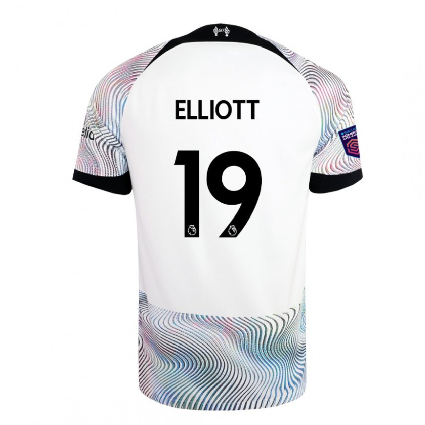 Kandiny Miesten Harvey Elliott #19 Valkoinen Värikäs Vieraspaita 2022/23 Lyhythihainen Paita T-paita