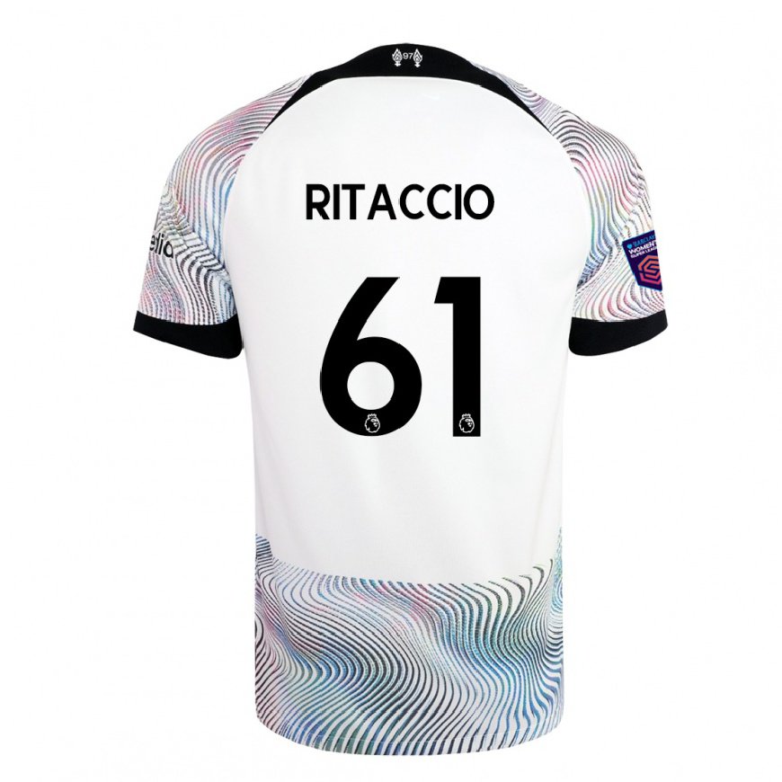 Kandiny Miesten Matteo Ritaccio #61 Valkoinen Värikäs Vieraspaita 2022/23 Lyhythihainen Paita T-paita
