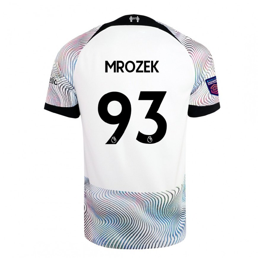 Kandiny Miesten Fabian Mrozek #93 Valkoinen Värikäs Vieraspaita 2022/23 Lyhythihainen Paita T-paita