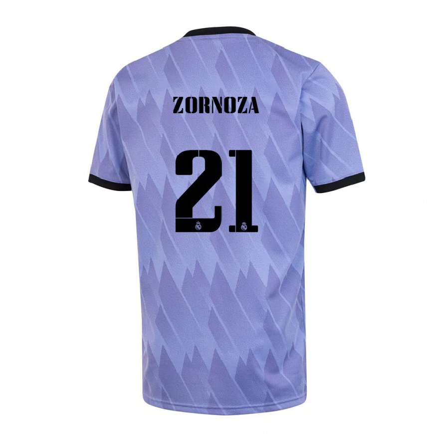 Kandiny Miesten Claudia Zornoza #21 Purppura Musta Vieraspaita 2022/23 Lyhythihainen Paita T-paita