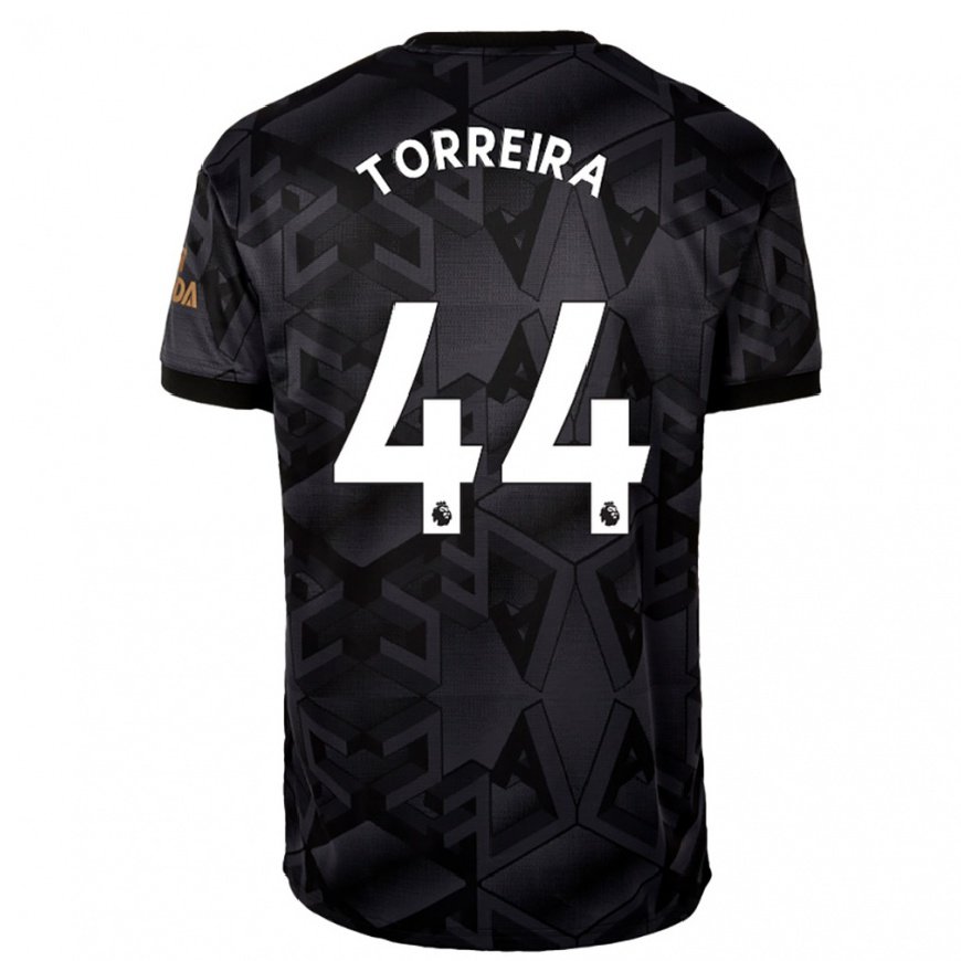 Kandiny Miesten Lucas Torreira #44 Musta Harmaa Vieraspaita 2022/23 Lyhythihainen Paita T-paita
