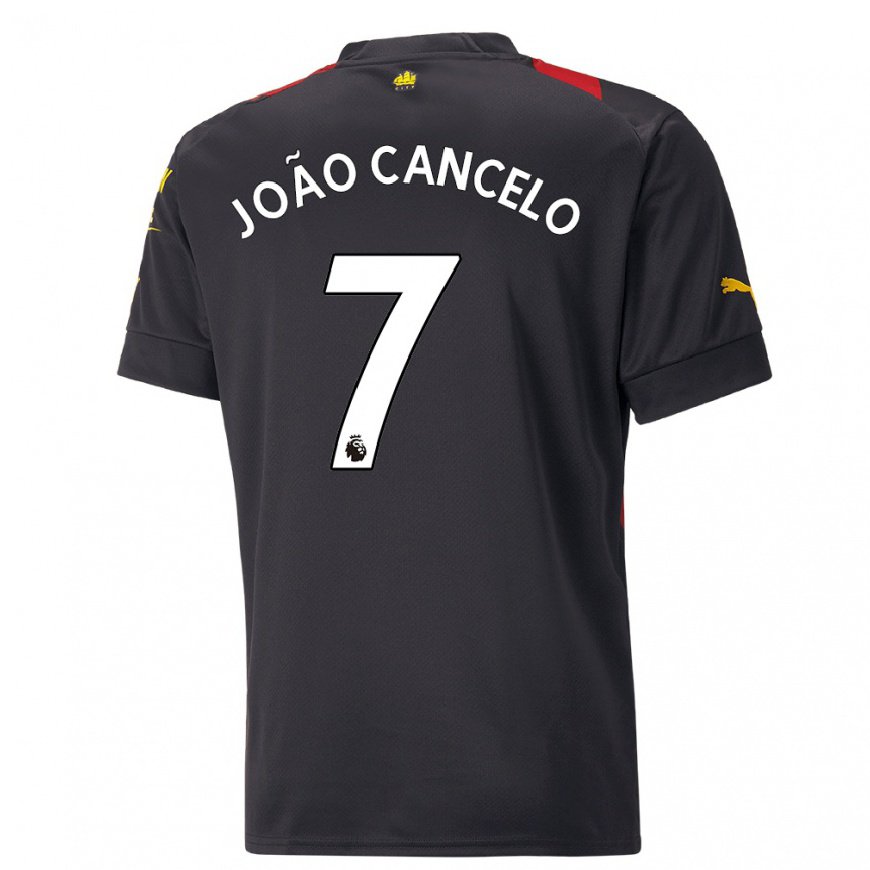 Kandiny Miesten Joao Cancelo #7 Musta Punainen Vieraspaita 2022/23 Lyhythihainen Paita T-paita
