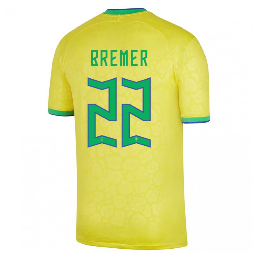 Kandiny Lapset Brasilian Bremer #22 Keltainen Kotipaita 22-24 Lyhythihainen Paita T-paita
