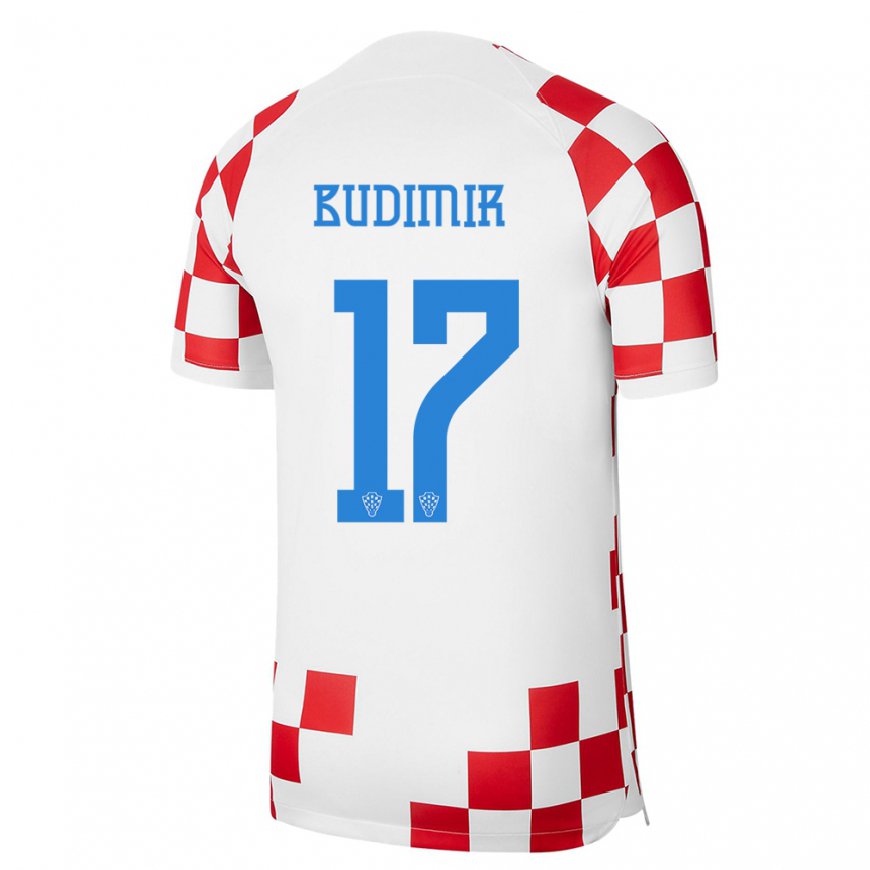 Kandiny Lapset Kroatian Ante Budimir #17 Punainen Valkoinen Kotipaita 22-24 Lyhythihainen Paita T-paita