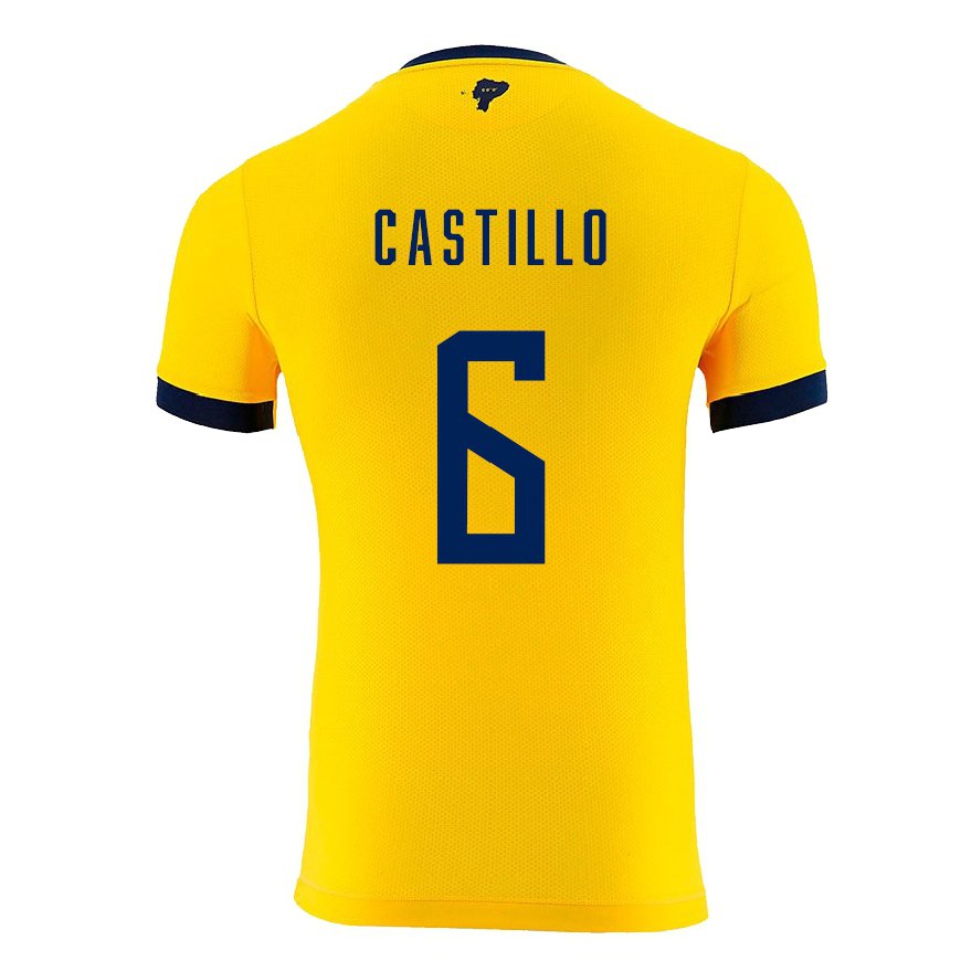 Kandiny Lapset Ecuadorin Byron Castillo #6 Keltainen Kotipaita 22-24 Lyhythihainen Paita T-paita