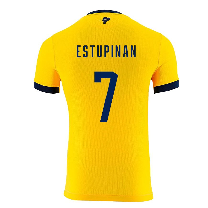 Kandiny Lapset Ecuadorin Pervis Estupinan #7 Keltainen Kotipaita 22-24 Lyhythihainen Paita T-paita