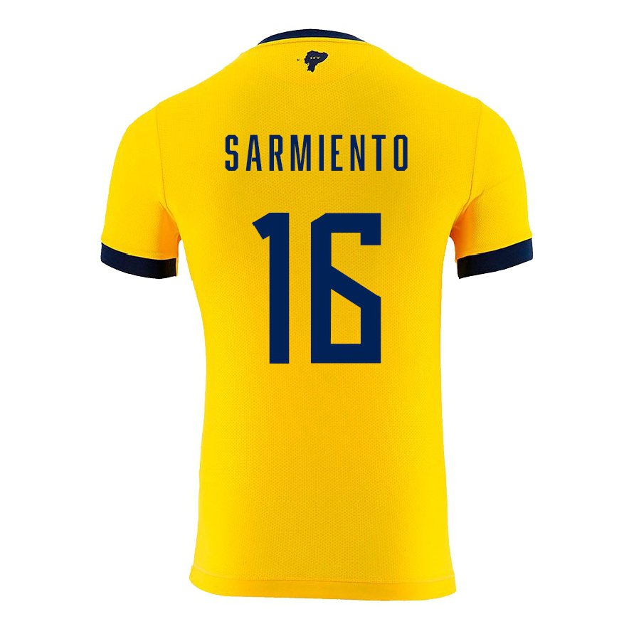 Kandiny Lapset Ecuadorin Jeremy Sarmiento #16 Keltainen Kotipaita 22-24 Lyhythihainen Paita T-paita