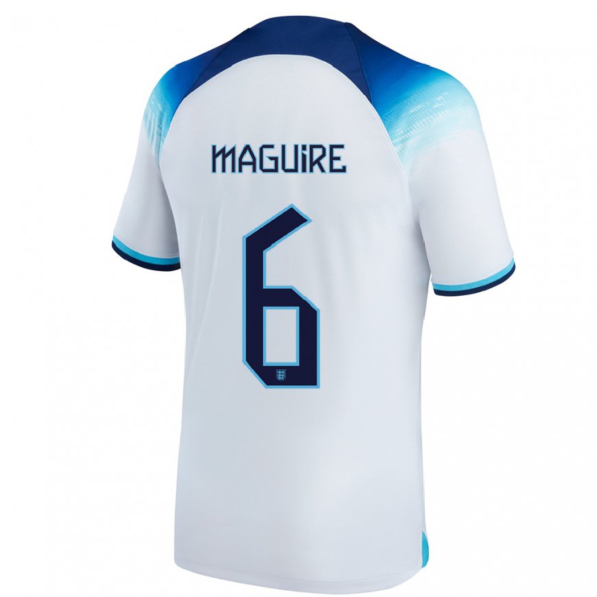 Kandiny Lapset Englannin Harry Maguire #6 Valkoinen Sininen Kotipaita 22-24 Lyhythihainen Paita T-paita