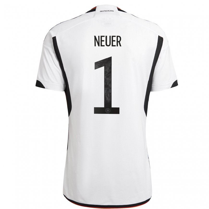 Kandiny Lapset Saksan Manuel Neuer #1 Valkoinen Musta Kotipaita 22-24 Lyhythihainen Paita T-paita