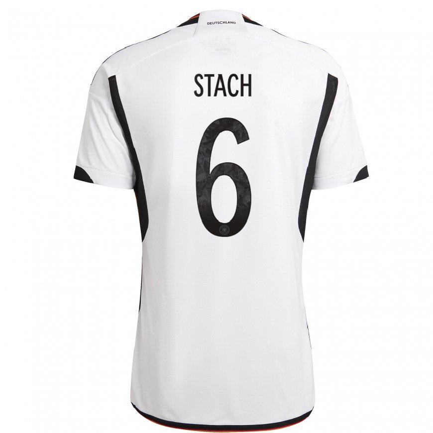 Kandiny Lapset Saksan Anton Stach #6 Valkoinen Musta Kotipaita 22-24 Lyhythihainen Paita T-paita