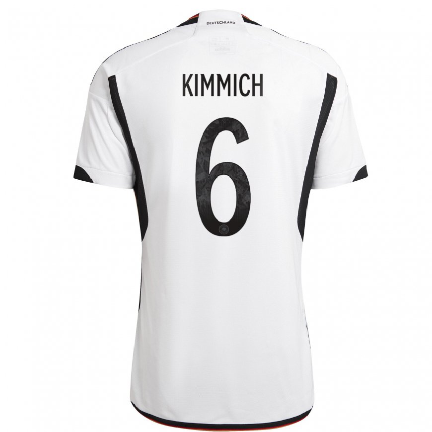 Kandiny Lapset Saksan Joshua Kimmich #6 Valkoinen Musta Kotipaita 22-24 Lyhythihainen Paita T-paita