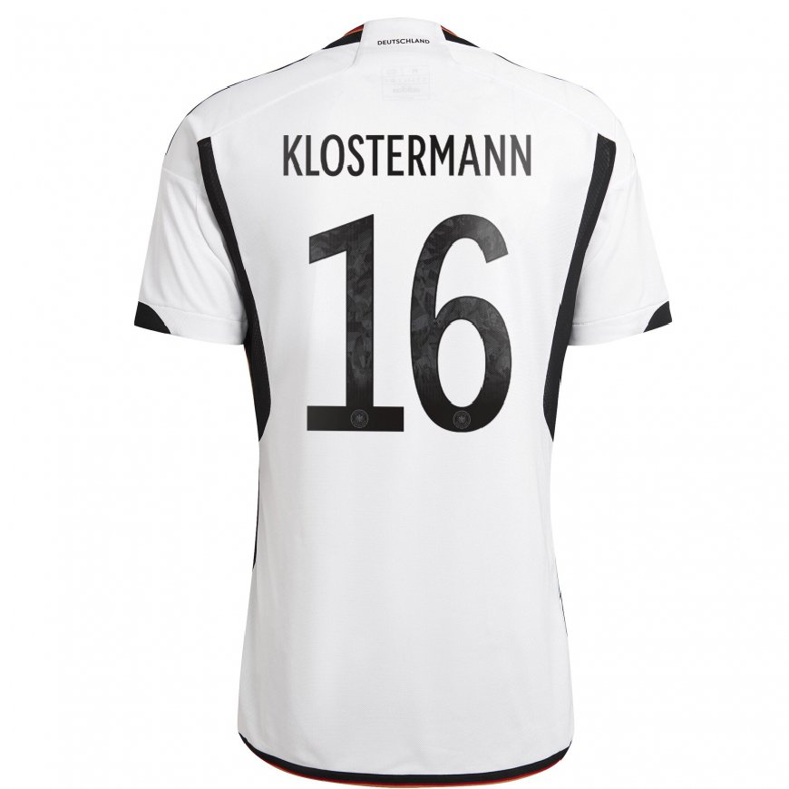 Kandiny Lapset Saksan Lukas Klostermann #16 Valkoinen Musta Kotipaita 22-24 Lyhythihainen Paita T-paita