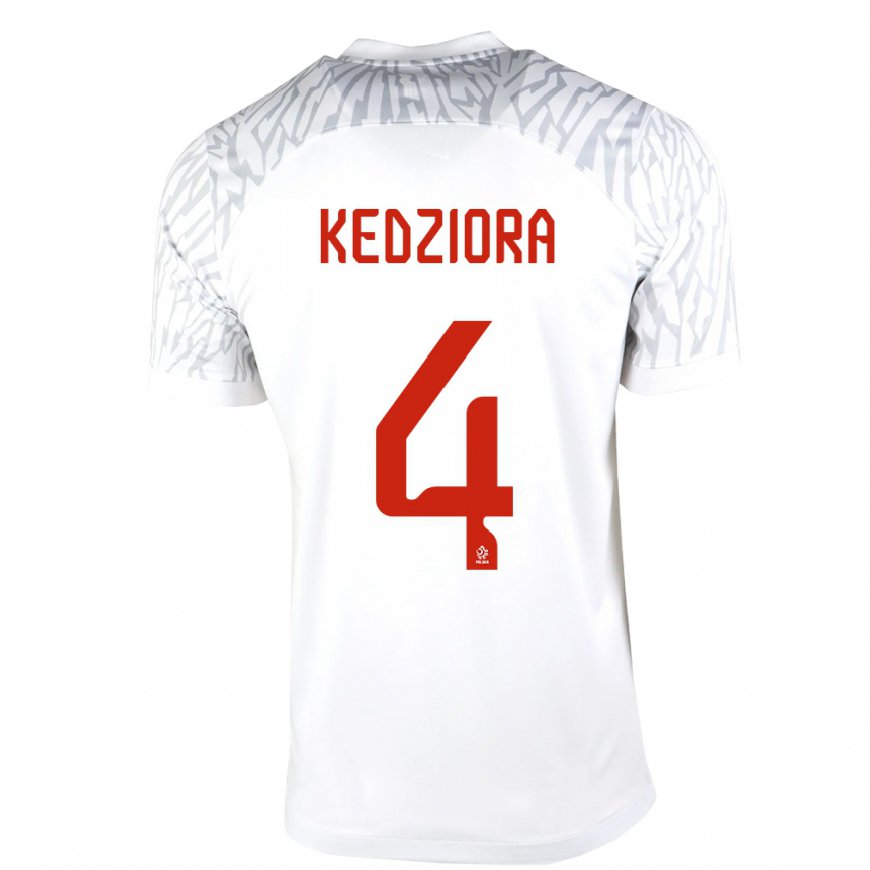 Kandiny Lapset Puolan Tomasz Kedziora #4 Valkoinen Kotipaita 22-24 Lyhythihainen Paita T-paita