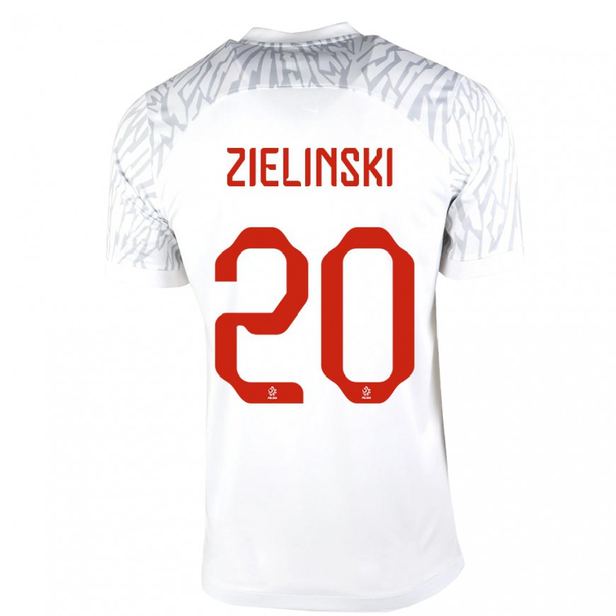 Kandiny Lapset Puolan Piotr Zielinski #20 Valkoinen Kotipaita 22-24 Lyhythihainen Paita T-paita
