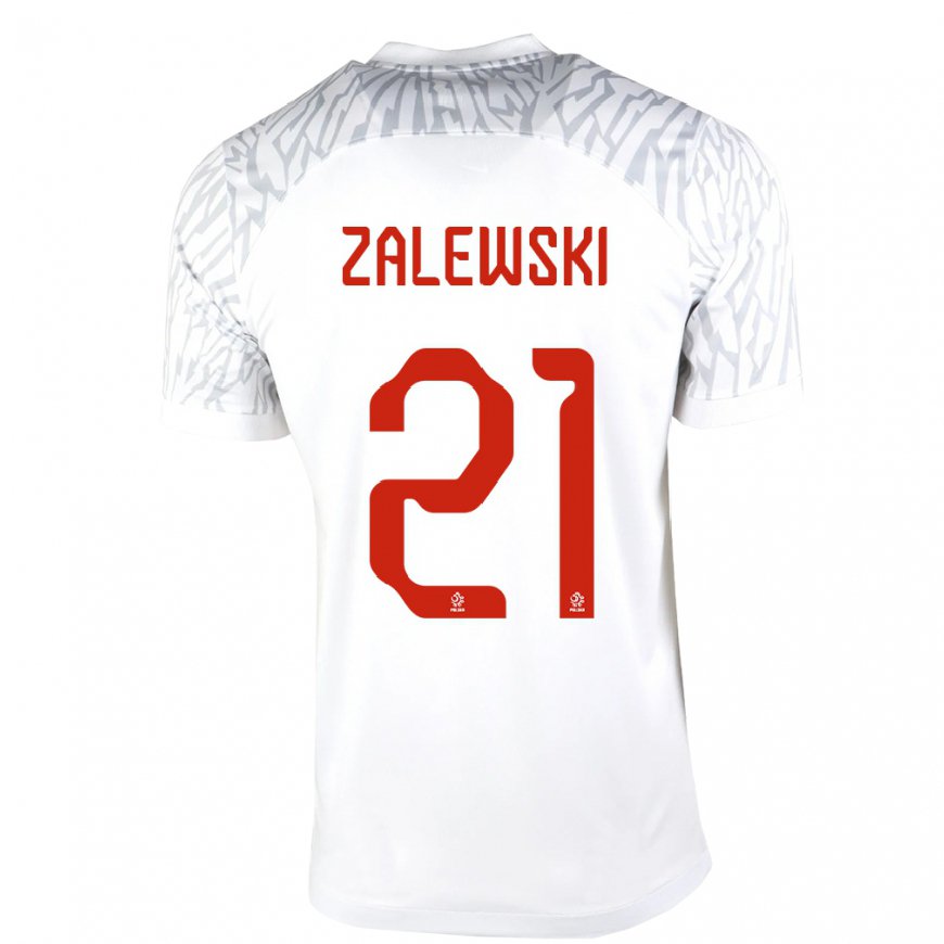 Kandiny Lapset Puolan Nicola Zalewski #21 Valkoinen Kotipaita 22-24 Lyhythihainen Paita T-paita
