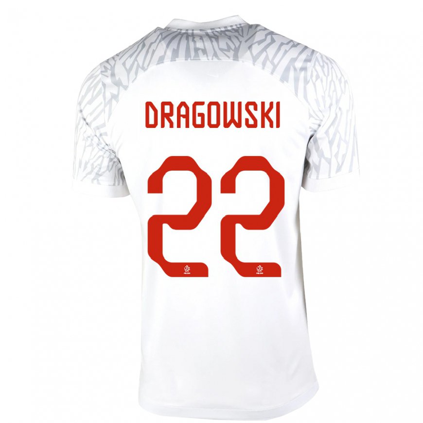 Kandiny Lapset Puolan Bartlomiej Dragowski #22 Valkoinen Kotipaita 22-24 Lyhythihainen Paita T-paita