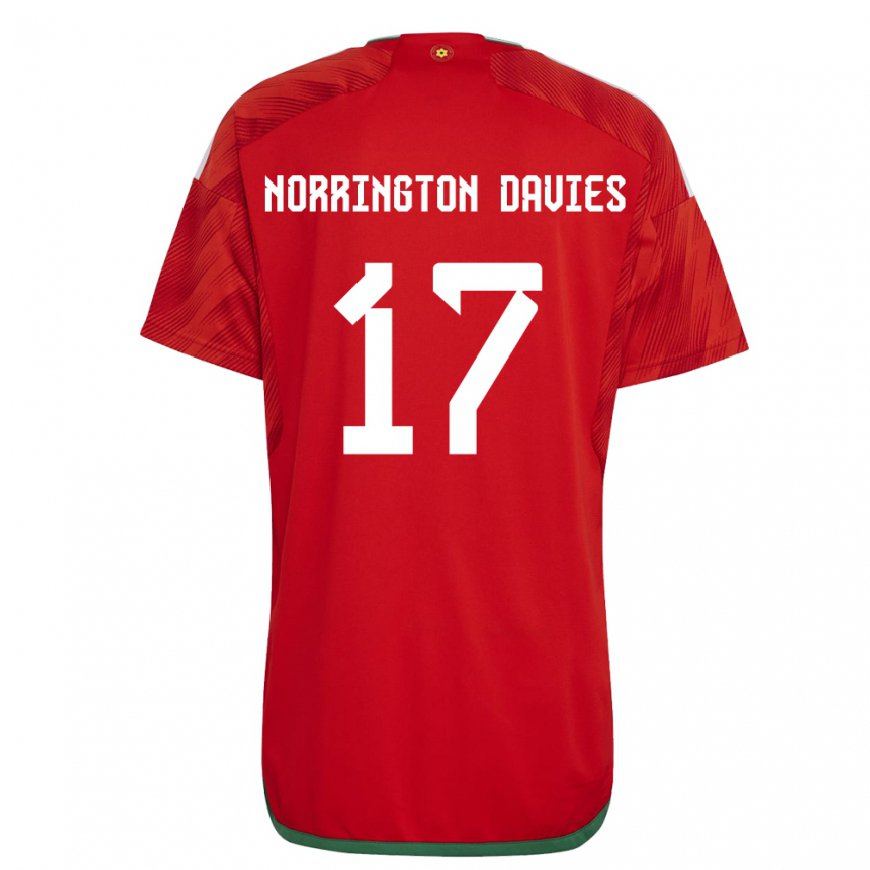 Kandiny Lapset Walesin Rhys Norrington Davies #17 Punainen Kotipaita 22-24 Lyhythihainen Paita T-paita