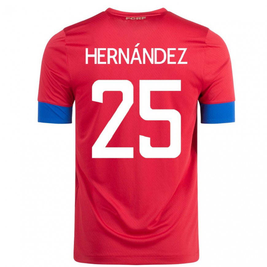 Kandiny Lapset Costa Rican Anthony Hernandez #25 Punainen Kotipaita 22-24 Lyhythihainen Paita T-paita