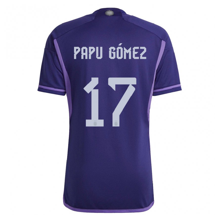 Kandiny Lapset Argentiinan Papu Gomez #17 Violetti Vieraspaita 22-24 Lyhythihainen Paita T-paita
