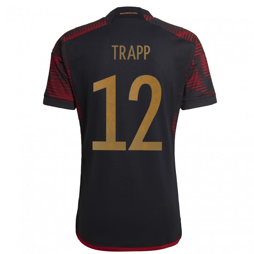 Kandiny Lapset Saksan Kevin Trapp #12 Musta Kastanjanruskea Vieraspaita 22-24 Lyhythihainen Paita T-paita