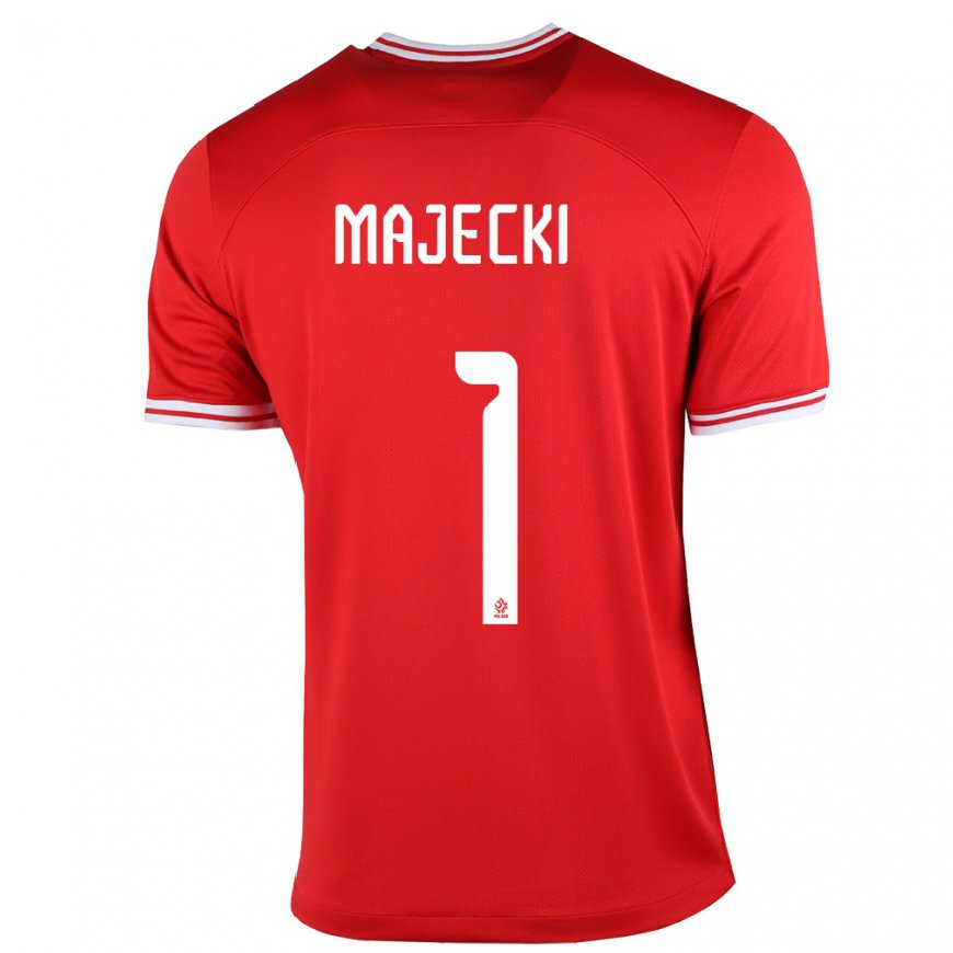 Kandiny Lapset Puolan Radoslaw Majecki #1 Punainen Vieraspaita 22-24 Lyhythihainen Paita T-paita