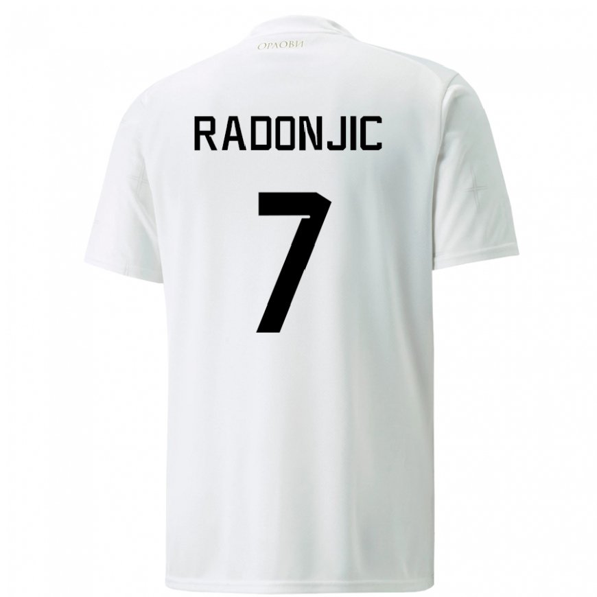 Kandiny Lapset Serbian Nemanja Radonjic #7 Valkoinen Vieraspaita 22-24 Lyhythihainen Paita T-paita