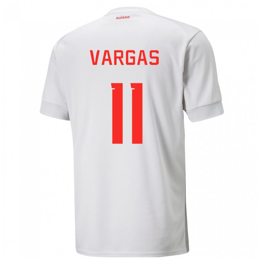 Kandiny Lapset Sveitsin Ruben Vargas #11 Valkoinen Vieraspaita 22-24 Lyhythihainen Paita T-paita