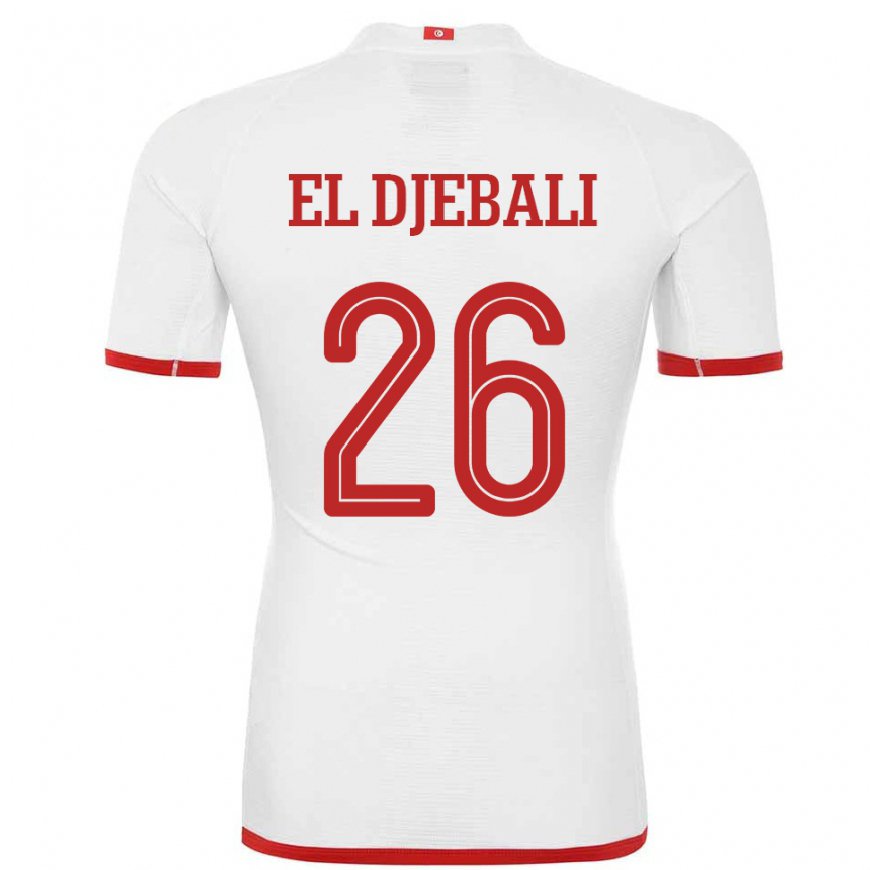 Kandiny Lapset Tunisian Chaim El Djebali #26 Valkoinen Vieraspaita 22-24 Lyhythihainen Paita T-paita