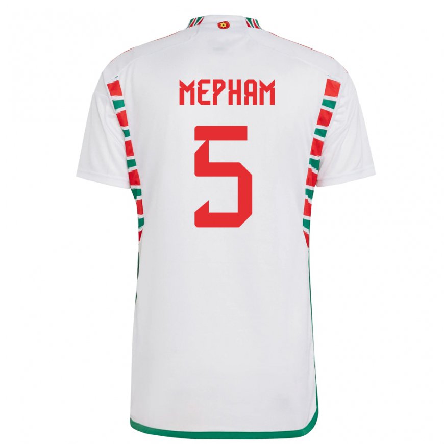 Kandiny Lapset Walesin Chris Mepham #5 Valkoinen Vieraspaita 22-24 Lyhythihainen Paita T-paita