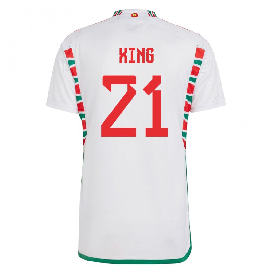 Kandiny Lapset Walesin Tom King #21 Valkoinen Vieraspaita 22-24 Lyhythihainen Paita T-paita