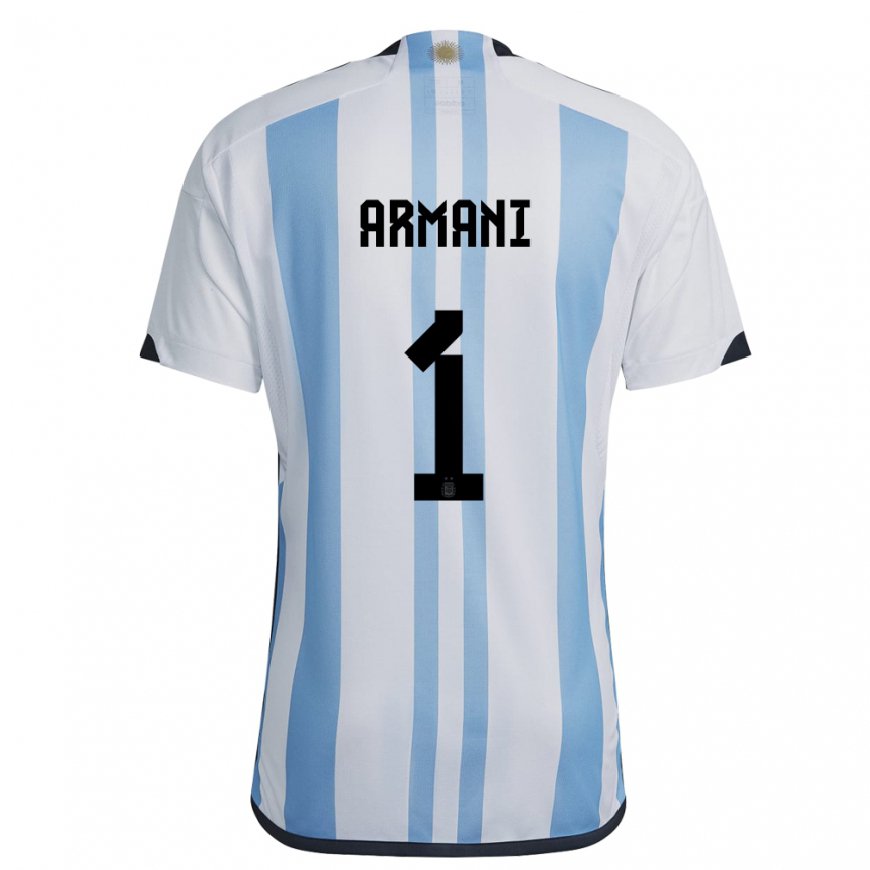 Kandiny Miesten Argentiinan Franco Armani #1 Valkoinen Taivas Sininen Kotipaita 22-24 Lyhythihainen Paita T-paita