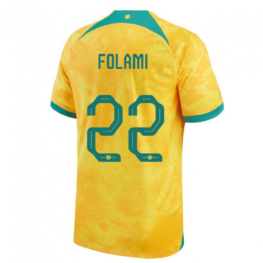 Kandiny Miesten Australian Ben Folami #22 Kultainen Kotipaita 22-24 Lyhythihainen Paita T-paita