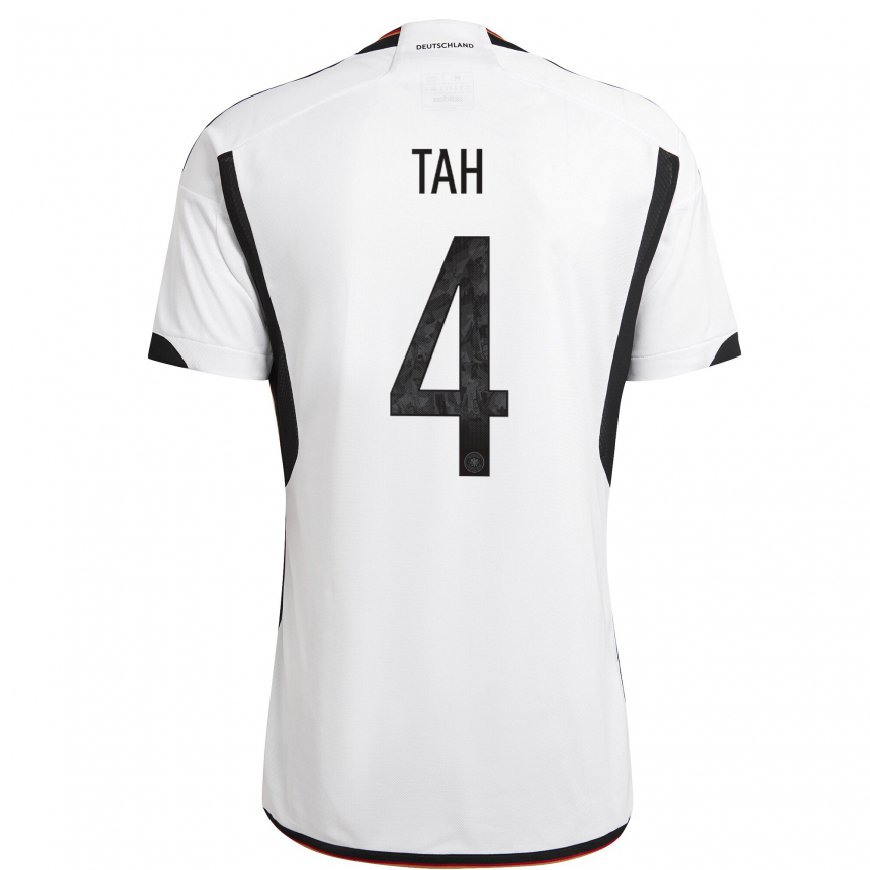 Kandiny Miesten Saksan Jonathan Tah #4 Valkoinen Musta Kotipaita 22-24 Lyhythihainen Paita T-paita