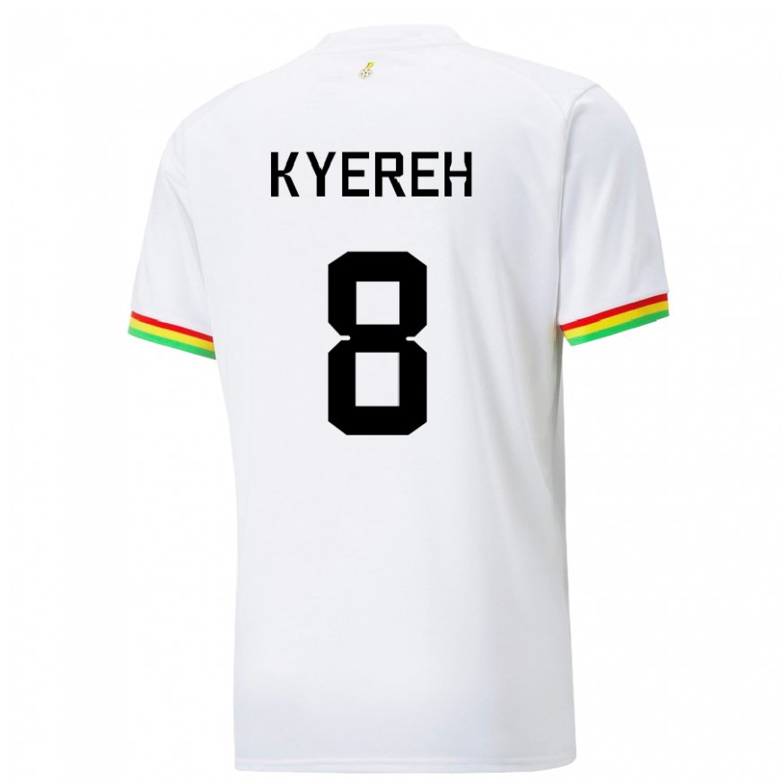 Kandiny Miesten Ghanan Daniel-kofi Kyereh #8 Valkoinen Kotipaita 22-24 Lyhythihainen Paita T-paita