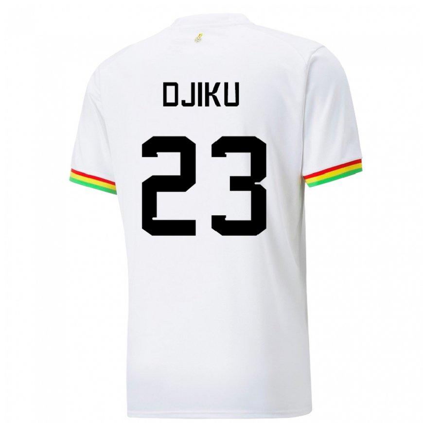 Kandiny Miesten Ghanan Alexander Djiku #23 Valkoinen Kotipaita 22-24 Lyhythihainen Paita T-paita